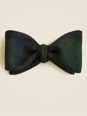 New! J. Crew English Merino Wool Tartan Bow Tie